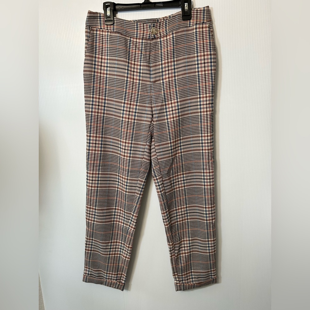 Anthropologie Plaid Slim Ankle Pants Size 0